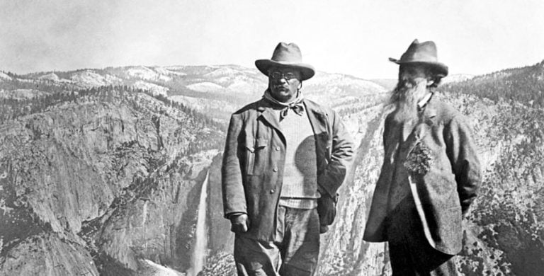 Teddy Roosevelt and John Muir at Yosemite. Library of Congress.
