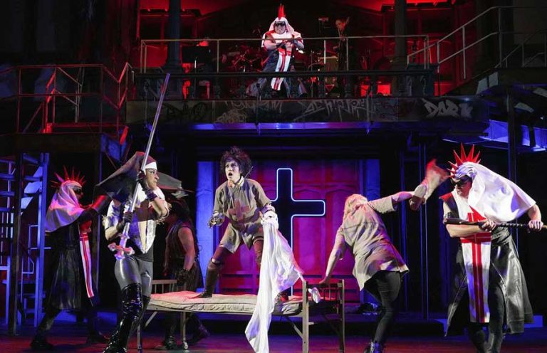 Reina Guthrie (center) and ensemble in "Revenge Song." Photo by Jenny Graham