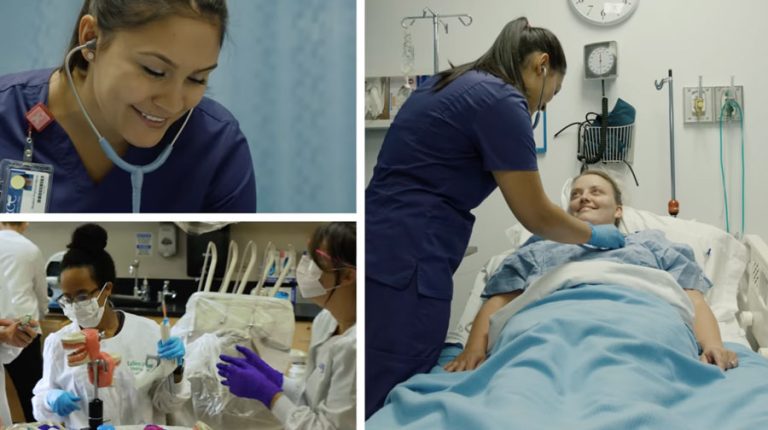 A Rogue Community College video encourages potential health care students to check roguecc.edu/alliedhealth for more information.
