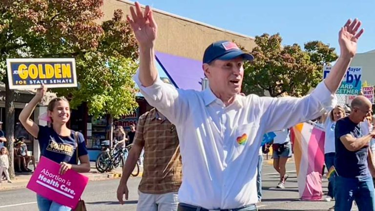 Oregon Sen. Ron Wyden marched in the SOPride Parade in 2022. Peter Finkle photo/WalkAshland.com