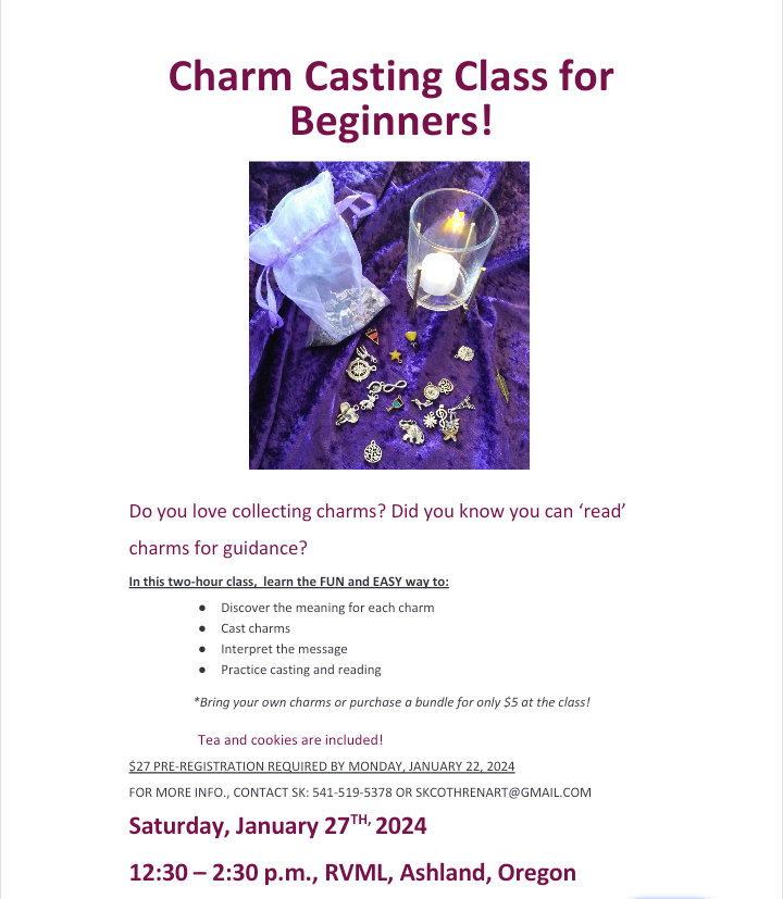 Charm Casting Class for Beginners! Register by 1/22/24!