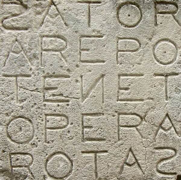 Sator Square at Oppède from <a href="https://commons.wikimedia.org/wiki/File:Sator_Square_at_Oppède.jpg">commons.wikimedia.org</a>, Creative Commons Attribution-Share Alike 3.0 Unported license Sator Square