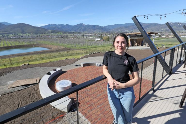 Cynthia Naumes, marketing director for Naumes Suncrest Winery, says the new event space will be open by this summer. Rogue Valley Times photo by Jamie Lusch