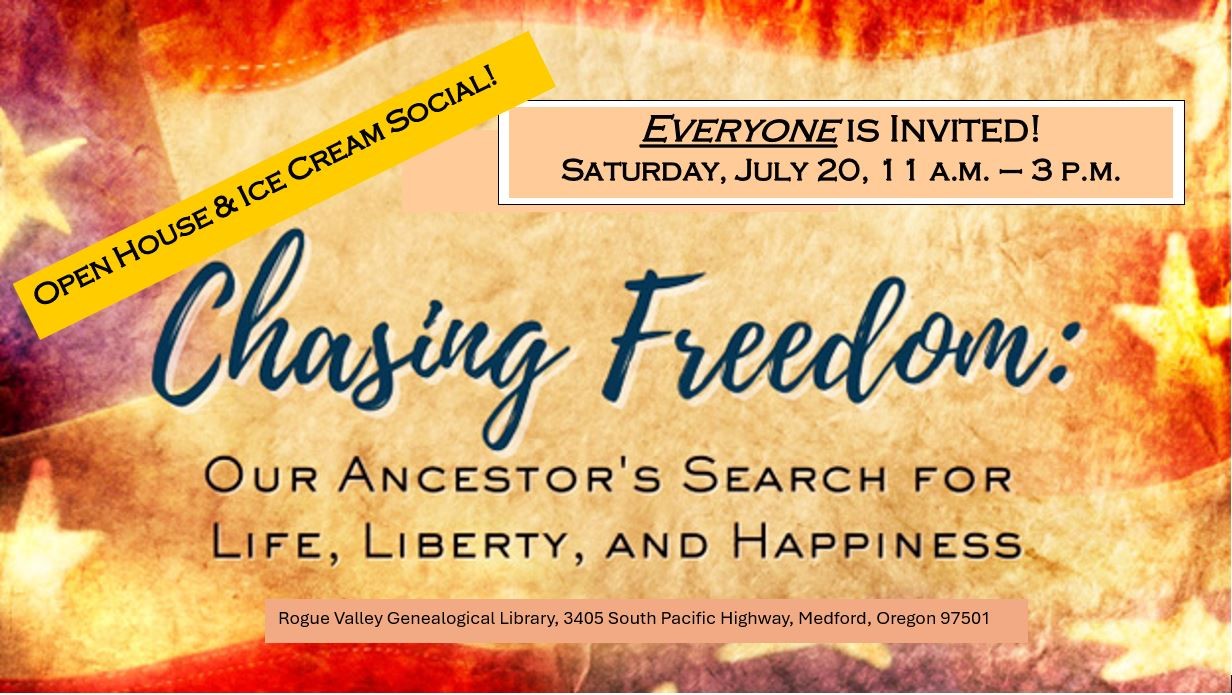 Rogue Valley Genealogy Society Open House