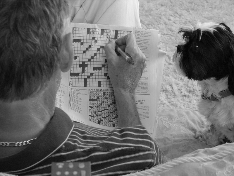 crossword helper from <a href="https://www.flickr.com/photos/qmnonic/170061248">flickr.com</a>, Creative Commons 2.0 DEED Attribution 2.0 Generic crossword dog