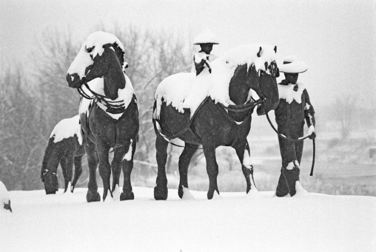 Happy Father's Day: Dad leads a horse carrying his son in this photo taken by Ashland resident Dale Robinette south of Englewood, Colorado, in 1972, at the start of his professional photography career. "I made snow cones from the fresh snow," Robinette recalls — and that he shot with an f4 f-stop for 1/125 second using Kodak Tri-X film with his Nikon. "'Til we meet on down the road."