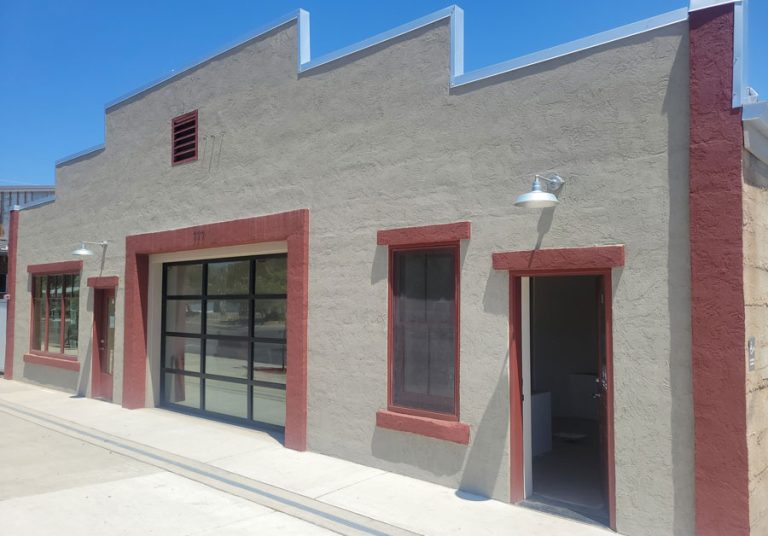 The restored Malmgren Garage, pictured in 2024, is now home to the Talent Gallery and the tasting room for Iruai and Goldback wineries, among the hosts for the July 25 Fourth Friday Talent Art Walk. Art Van Kraft photo for Ashland.news