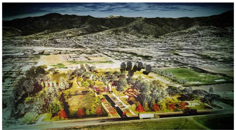 An illustration shows the projected appearance of the planned East Main Street Park. APRC illustration