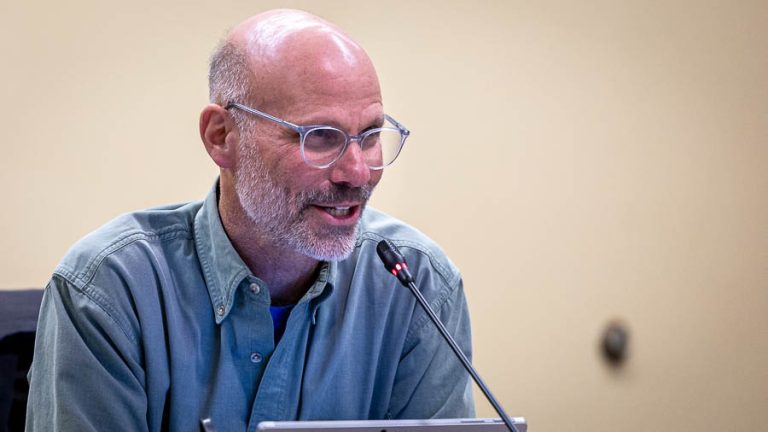 Ashland City Councilor Bob Kaplan, seen here in 2024, explained why he voted to approve pay raises for most city workers. Ashland.news photo by Bob Palermini