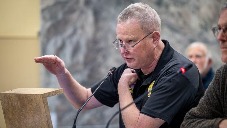 Ashland Police Chief Tighe O’Meara, seen here during a meeting city officials earlier this year, said Friday, Sept. 12, that the early Sunday shooting death of an Ashland man was targeted. Ashland.news photo by Bob Palermini