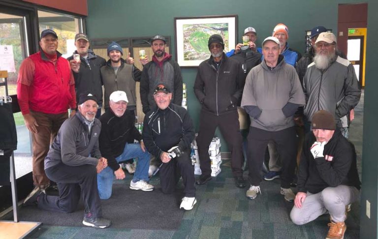 The Oak Knoll Men's Golf Club of Ashland held its annual Thanksgiving "Turkey Shoot" on Saturday, Nov. 23. The group donated more than $440 and 500 pounds of food to the Ashland Food Bank. Courtesy photo