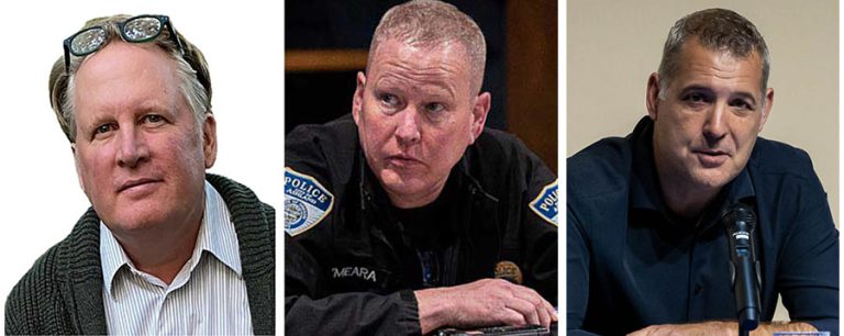 Eric Navickas, Police Chief Tighe O'Meara and City Councilor Jeff Dahle