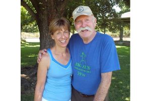 Big Al Carver with his daughter Kathy Sager at the 2016 Big Al's tennis tournament.