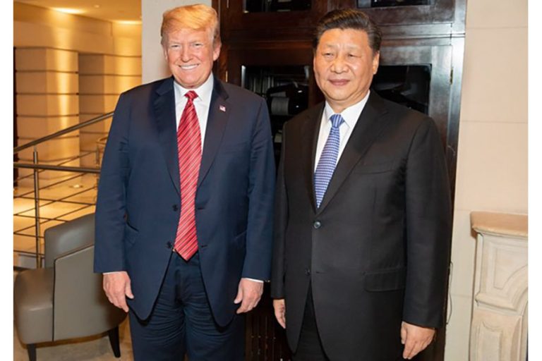 President Donald Trump and Chinese President Xi Jinping, at the G20 Summit in Buenos Aires in 2018. Photo from en.wikipedia